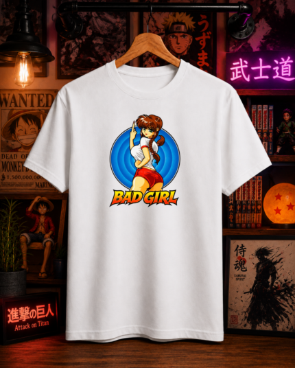 T-Shirt Anime Bad Girl Λευκό