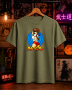 T-Shirt Anime Bad Girl Χακί