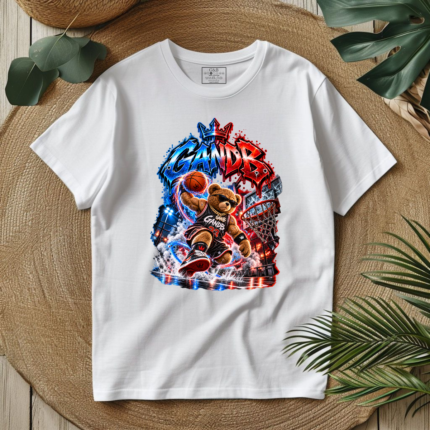 T-Shirt GandB Basketball Bear Λευκό