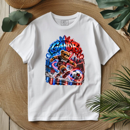 T-Shirt GandB Football Bear Λευκό